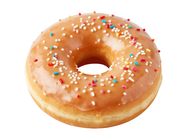 Glazed Donut With Colorful Sprinkles