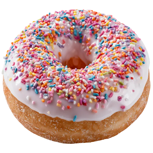 Glazed Donut With Colorful Sprinkles