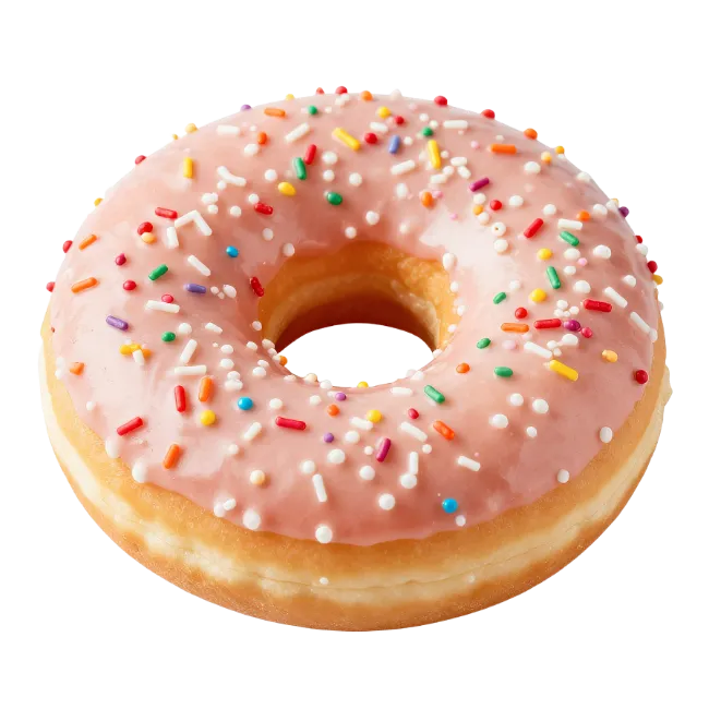 Glazed Donut with Colorful Sprinkles