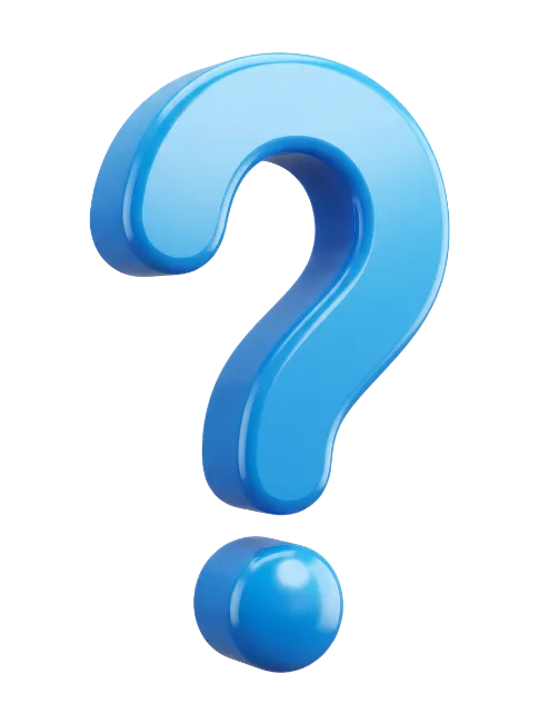 Glossy Blue 3D Question Mark