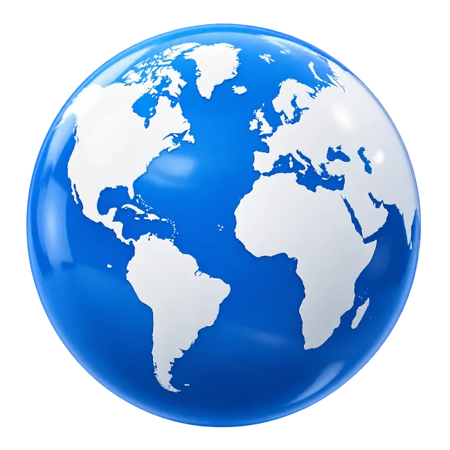 Glossy Blue Earth Globe Sphere Icon