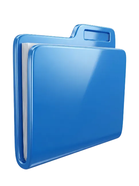 Glossy Blue Office Document Folder Icon