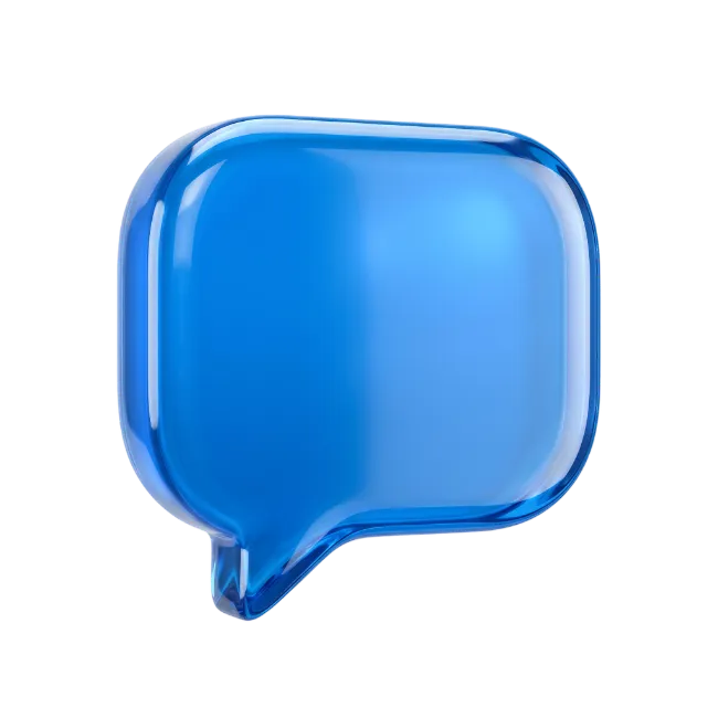 Glossy Blue Speech Bubble Icon