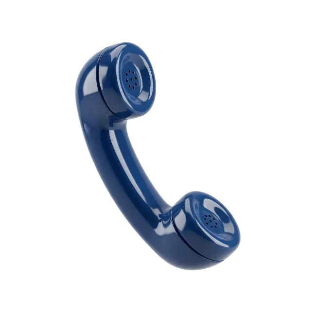 Glossy Blue Telephone Receiver