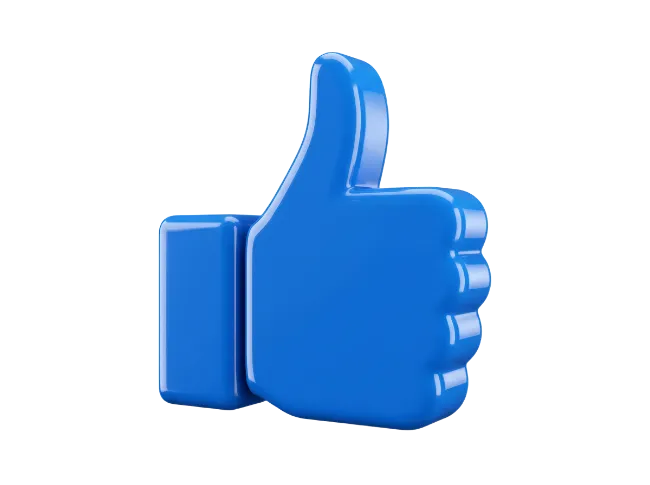 Glossy Blue Thumbs Up Icon