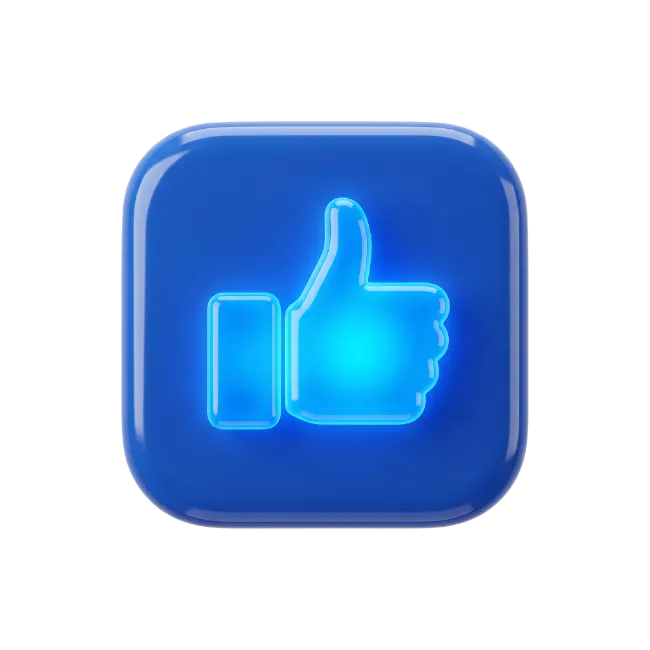 Glossy Blue Thumbs Up Icon