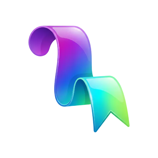 Glossy Gradient Ribbon Bookmark
