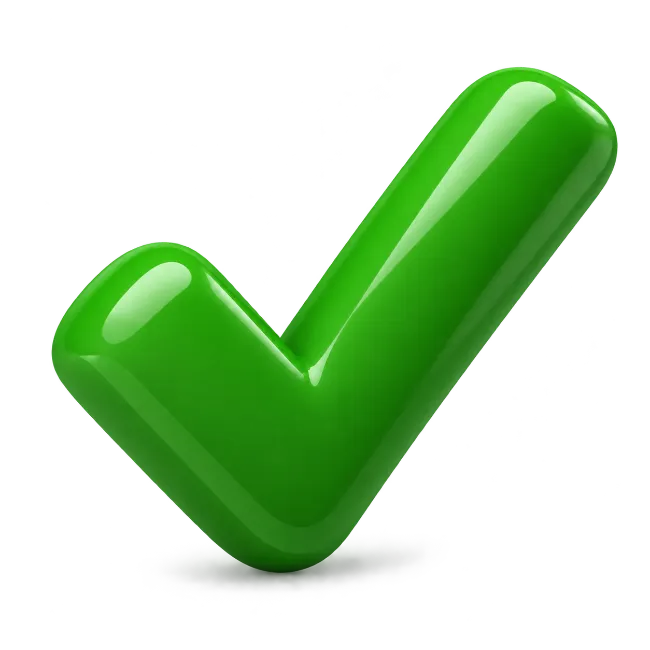 Glossy Green 3D Check Mark Icon