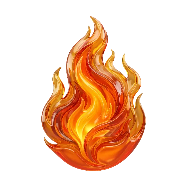 Glossy Orange Flame Graphic