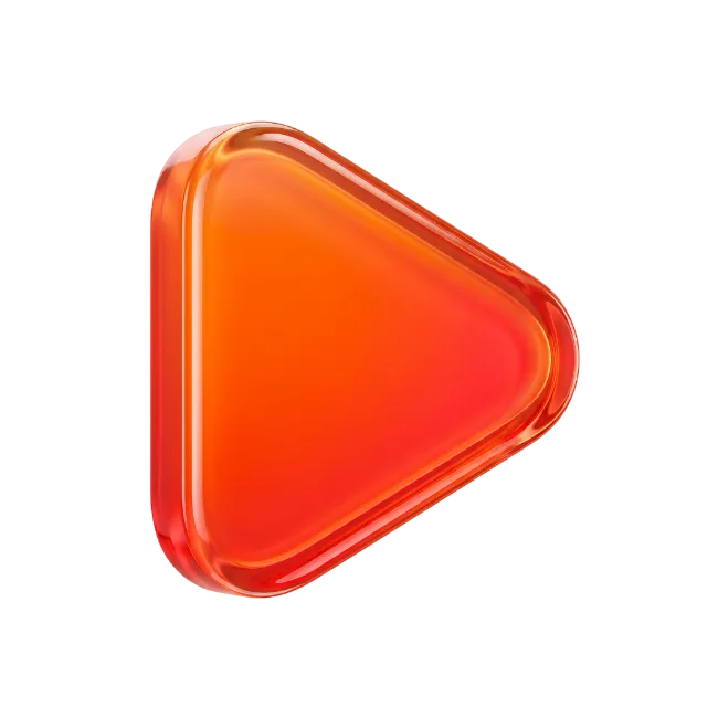 Glossy Orange Play Button Icon