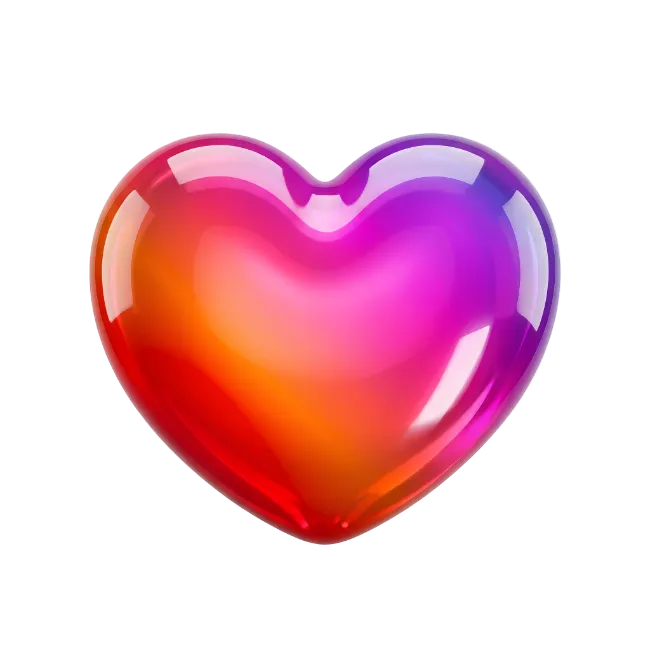 Glossy Rainbow Heart Shape Illustration