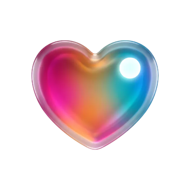 Glossy Rainbow Heart Symbol