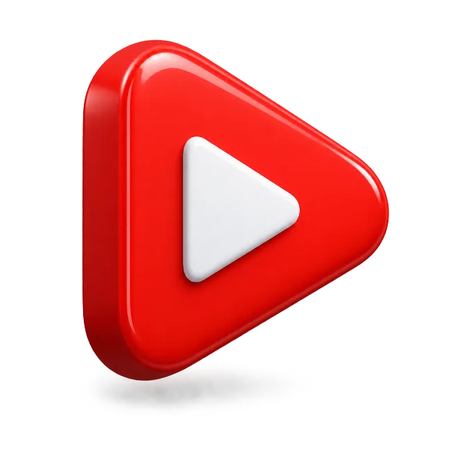 Glossy Red 3D Play Button Icon