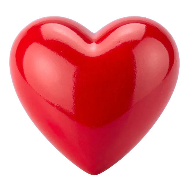 Glossy Red Heart Shape
