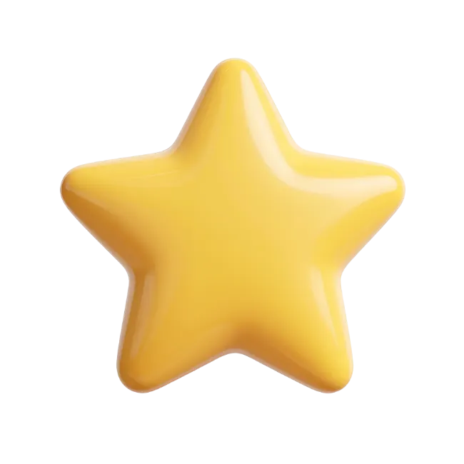 Glossy Yellow Star Shape Icon