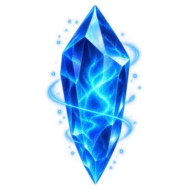Glowing Blue Magic Crystal