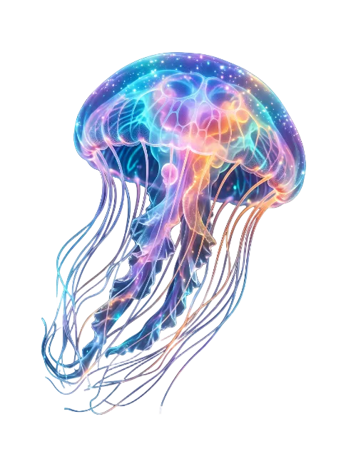 Glowing Cosmic Jellyfish Illustration