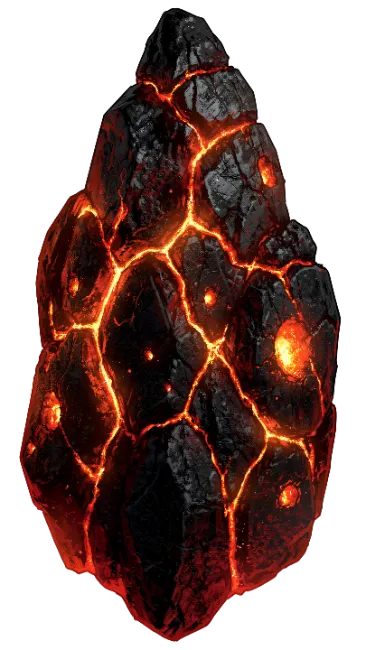 Glowing Volcanic Magma Rock Crystal