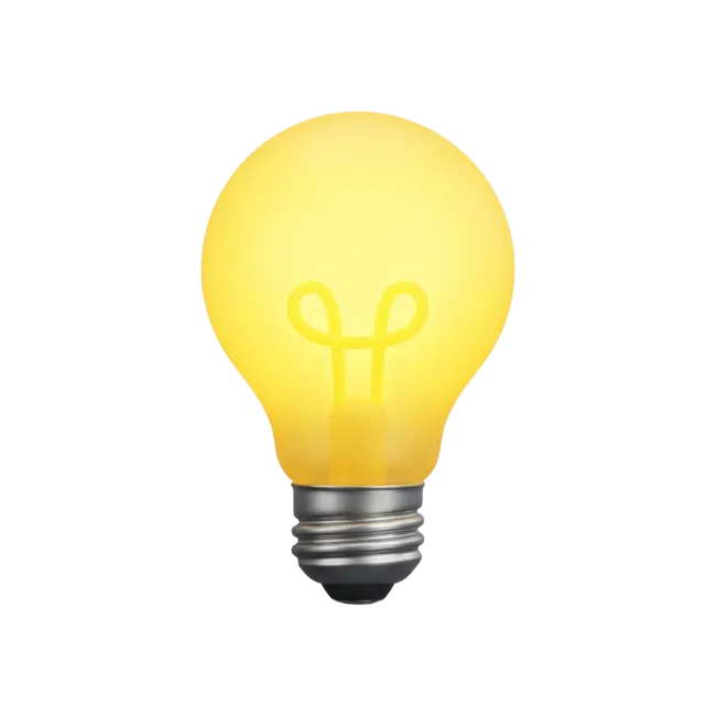 Glowing Yellow Light Bulb