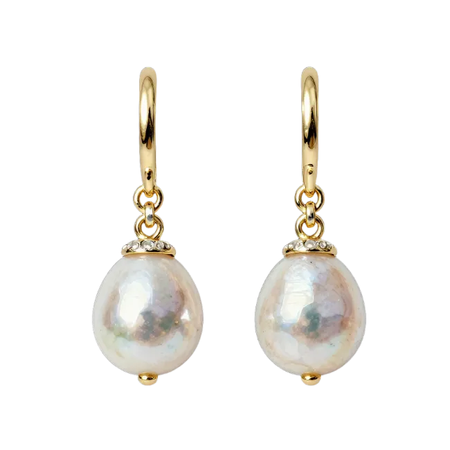 Gold and Pearl Drop Earrings