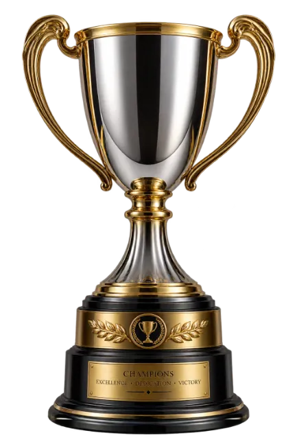 Gold and Silver Trophy Cup for Champions