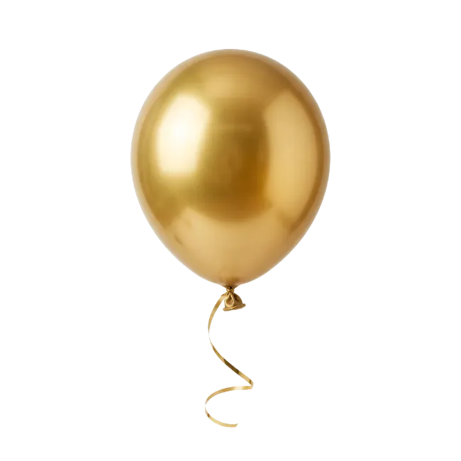 Gold Balloon Isolated