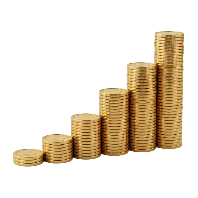 Gold Coin Stacks Growth Chart