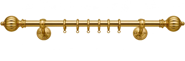 Gold Curtain Rod with Rings