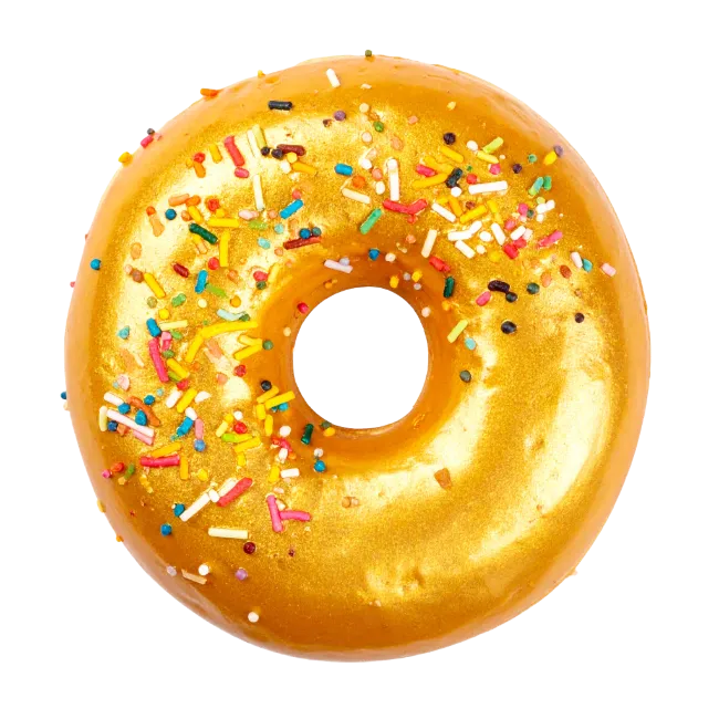 Gold Glazed Donut with Sprinkles