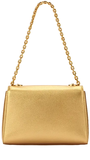 Gold Handbag with Chain Strap