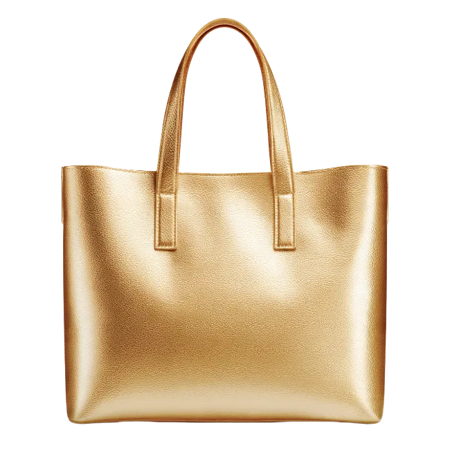 Gold Leather Tote Bag