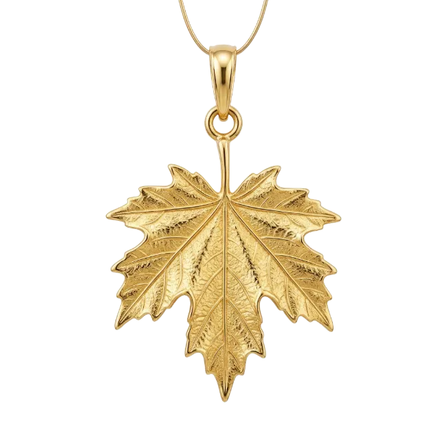 Gold Maple Leaf Pendant Necklace