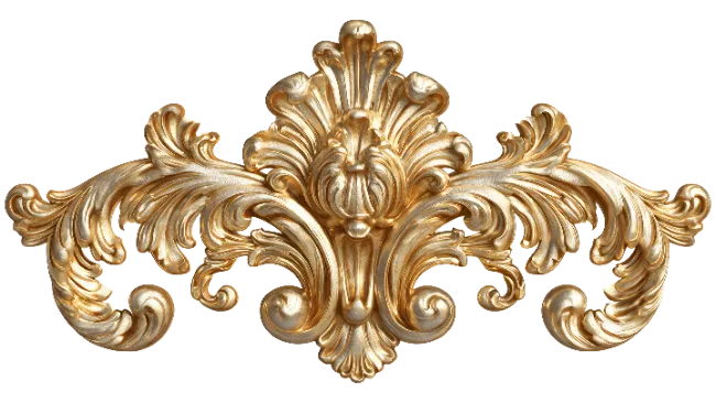 Gold Ornate Baroque Scrollwork Filigree Ornament