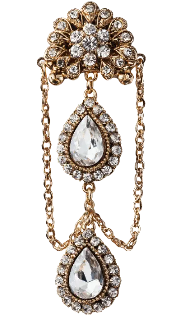 Gold Rhinestone Pendant Necklace Jewelry