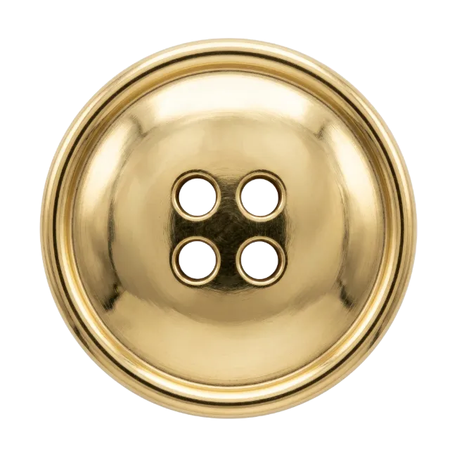 Gold Sewing Button with Four Holes