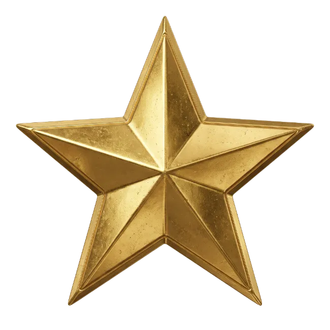 Gold Star Shape Illustration