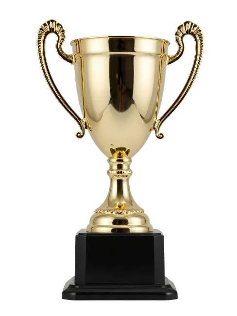 Gold Trophy Cup with Black Base