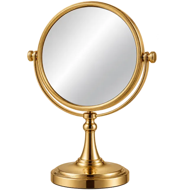 Gold Vanity Makeup Mirror with Stand