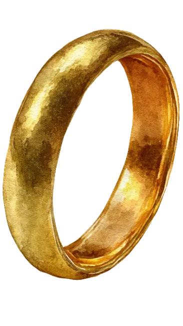 Gold Wedding Band Ring Illustration