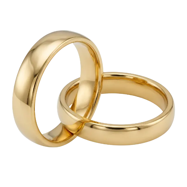 Gold Wedding Rings Interlocked
