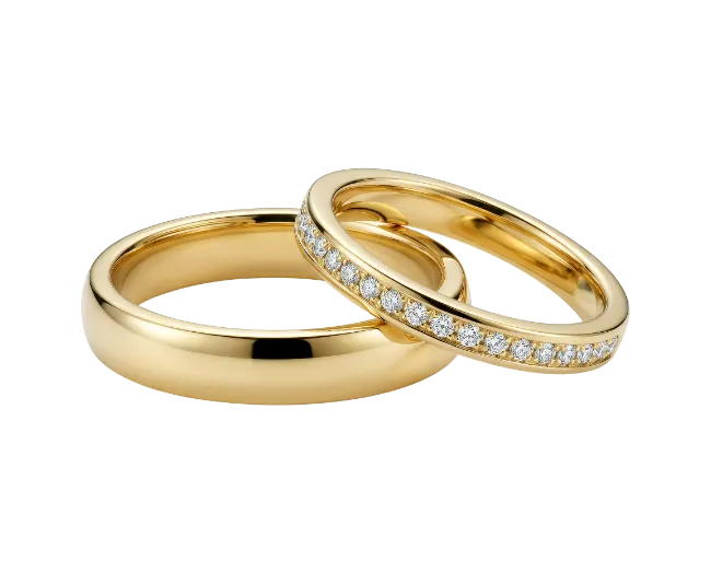 Gold Wedding Rings with Diamonds