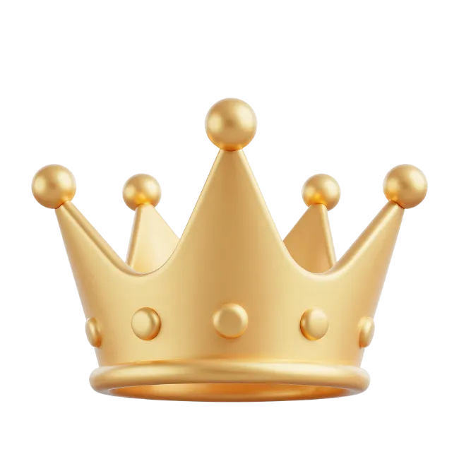 Golden 3D Crown Icon
