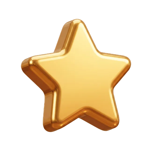 Golden 3D Star Icon