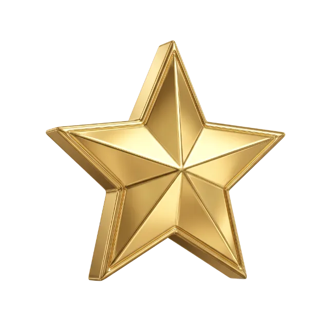 Golden 3D Star Shape