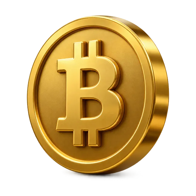 Golden Bitcoin Cryptocurrency Coin 3D Rendering