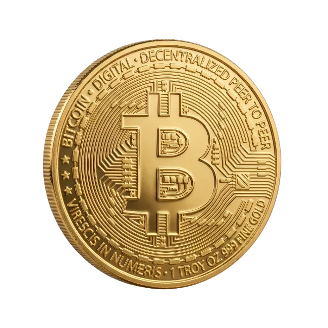 Golden Bitcoin Cryptocurrency Coin