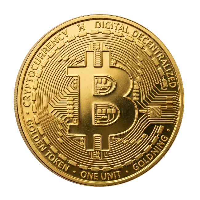 Golden Bitcoin Cryptocurrency Coin