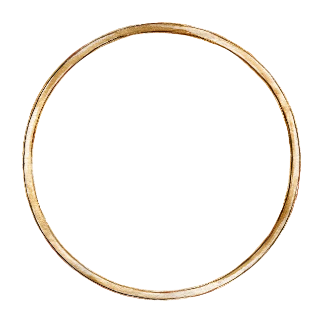 Golden Circular Frame Isolated