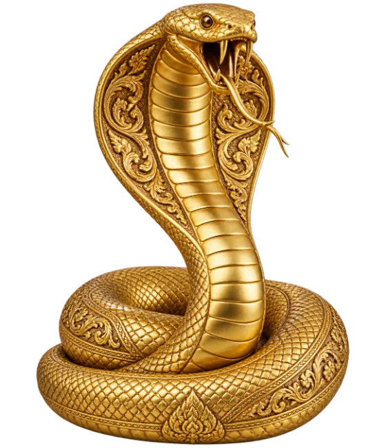Golden Cobra Snake Statue