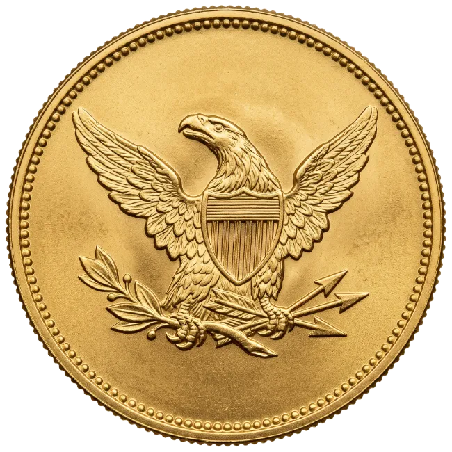 Golden Coin with American Eagle Design